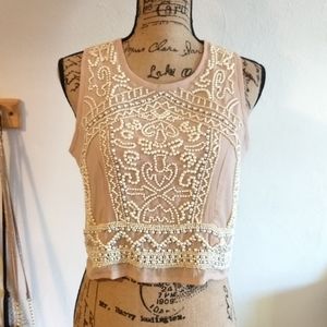 NWT Sixes & Sevens Beaded Small Holiday Blouse